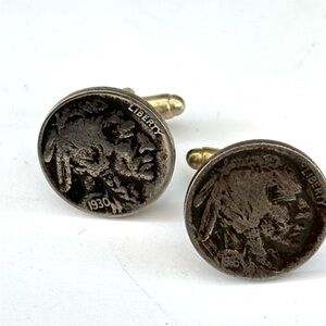 Antique Style Silver 1930s Coin Cufflinks